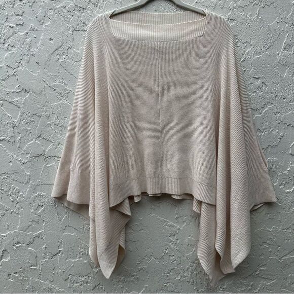 lululemon athletica Sweaters - LULULEMON Poncho Cape Women One Size Forward Flow Knit Cream Tencel Cashmere